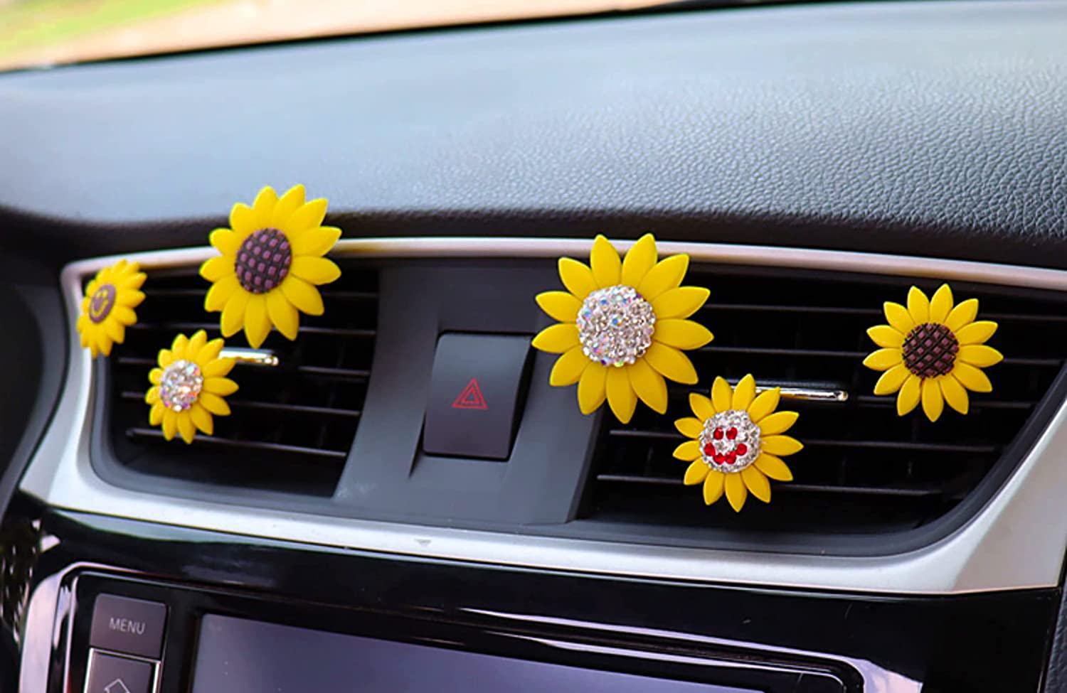 2 Pieces Sunflower Air Vent Clips Sunflower Car Accessories Cute Car Air  Freshener Sun flower Gift Decorations Charm Car Clip Interior Air Vent  Decor 